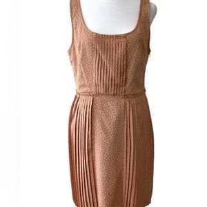 Women’s LC Lauren Conrad Dusty Rose with White Polka Dot Pleated Dress Size 12